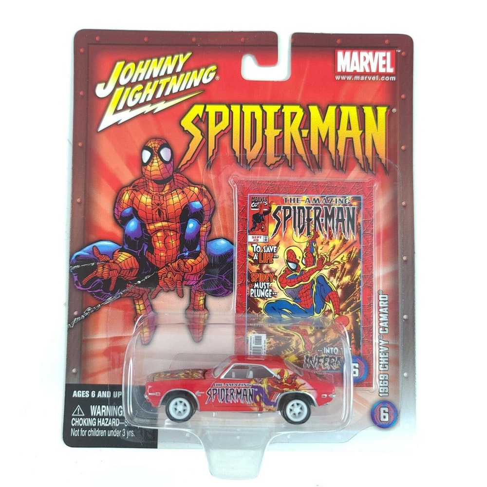 Johnny Lightning White Lightning MARVEL Spider-Man Red 1969 Chevy Camaro